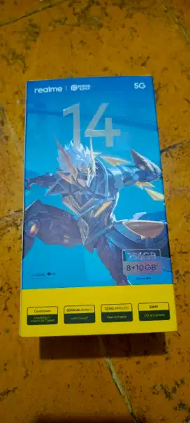 Di jual hp realme 14 8+10/256 warna storm titanium kondisi baru