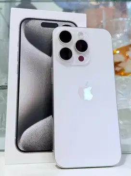 IPHONE 15 PRO 256 GB WHITE 99% MULUS FULL ORIGINAL NORMAL FULLSET