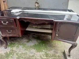 Meja kerja + kursi antik jati