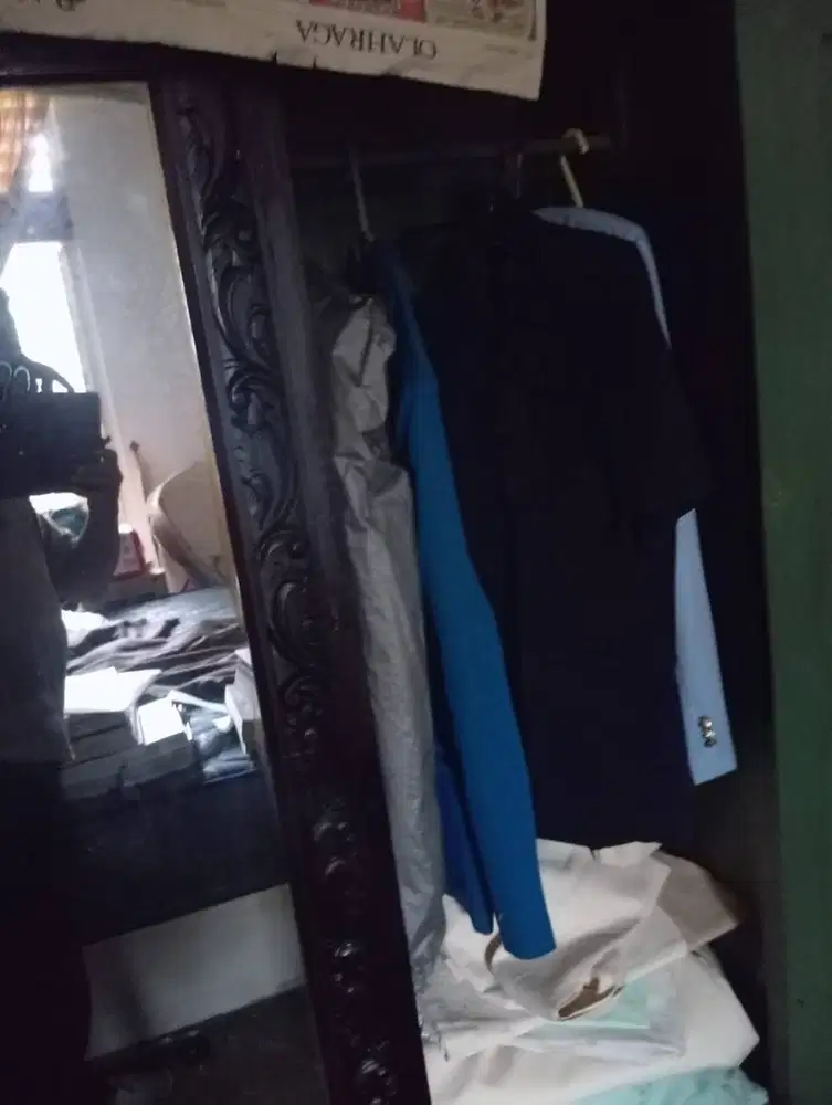 Jual Murah Lemari Jati Ukir 3 Pintu (Tangah Cermin)