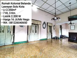 Jual Rumah Kolonial Belanda Area Laweyan Solo Kota