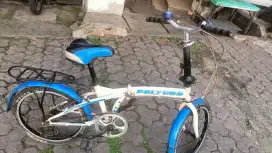 Sepeda lipat uk20 rangka kokoh rem pakem ban tebal semua