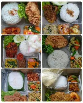 Nasi kotak, tumpeng, snackbox, kue basah