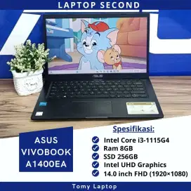 ASUS VIVOBOOK A1400AE CORE I3-1115G4 RAM 8GB SSD 256GB LAYAR 14.0 FHD