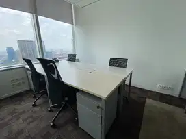Sewa Kantor Fully Furnished untuk 5 Pax DBS Bank Tower di Satrio