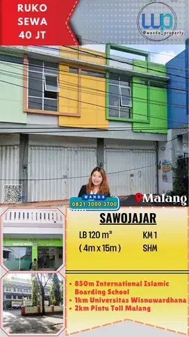 Disewakan Ruko Siap Pakai Sawojajar