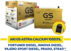 Aki Mobil Pajero GS Astra Gold Calcium 105D31L