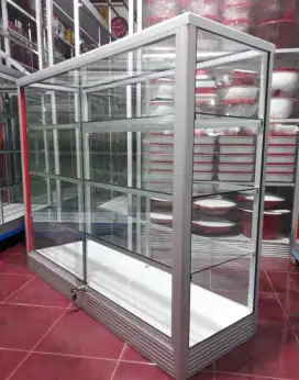 Etalase Baru 1,2M×1M Kaca Full 5mm
