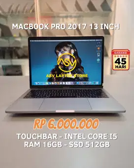 MACBOOK PRO 2017 13 INCH RAM 16GB SSD 512GB LAPTOP APPLE RETINA TOUCHB