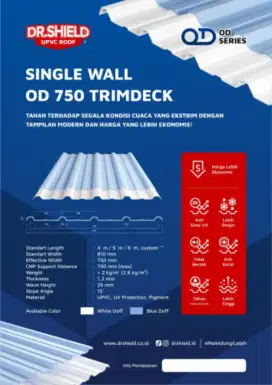 atap dingin spandek pvc dr shield single layer