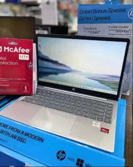 Laptop HP 14 EM0222 AMD Atlon Silver 7120 Ram 8gb SSD 512 Gransi Resmi