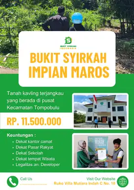 DIJUAL TANAH KAVLING MURAH TOMPOBULU MAROS DEKAT SPN