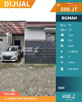 c071 Dijual Cepat Hanya 500 Juta Rumah 1 Lantai di Tidar Malang