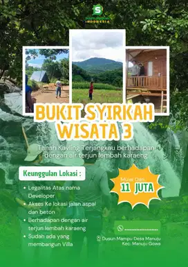 TANAH KAVLING MURAH MANUJU GOWA DEKAT AIR TERJUN