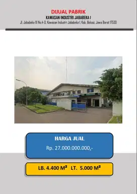 DIJUAL PABRIK JABABEKA 1 MURAH
