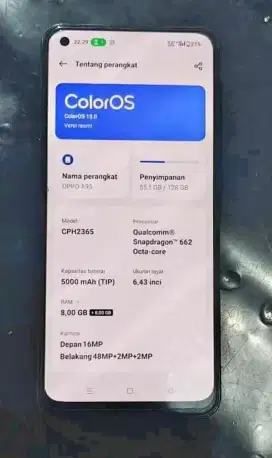 Oppo A95 Ram 8 + 8/128 GB Mulus LCD Ori Bawaan Super Amoled Hp + Casan
