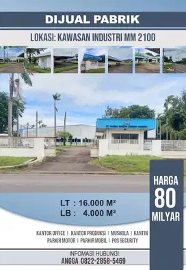 DIJUAL PABRIK MURAH DIKAWASAN MM 2100