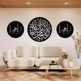 Kaligrafi Tauhid Diameter Besar Plywood 3mm WallDecor Kaligrafi Set
