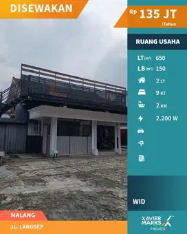 c078 Disewakan Tempat Usaha Strategis selangkah dari Dieng Plaza ,Mlg