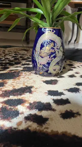 Pajangan Guci Vintage Art Deco Chinese FLower asli Jepang