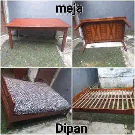 Meja & Dipan kayu jati Antik Original