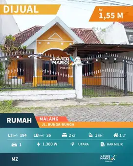 c080 Rumah Siap Huni di Daerah Jl.Bunga Bunga Kota Malang