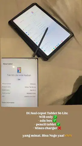 Tablet samsung wifi only bisa nego