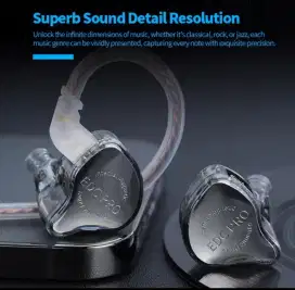 Headset Earphone KZ EDC PRO + Mic BASS NENDANG HiFi Sound Garansi 1 Th