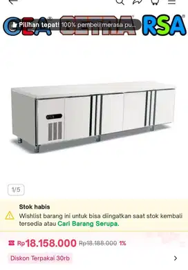 JUAL cepat bekas kulkas dapur bekas Restaurant cafe