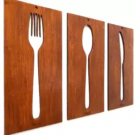 Hiasan dinding Dapur laser cut set 3 in 1 pajangan aesthetic