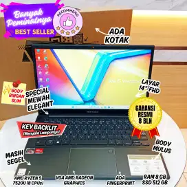 Laptop Asus VivoBook GO 14 RYZEN 5-7520U Garansi Resmi Aktif Fullset