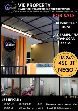 Dijual murah rumah di Jatisampurna Kranggan Bekasi