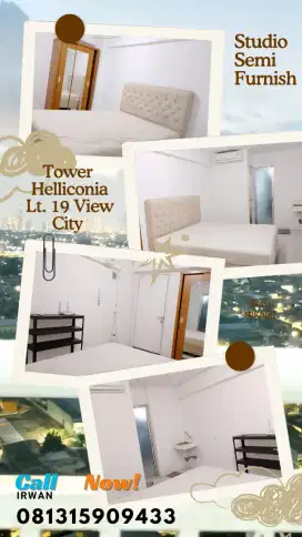 Studio Semi Furnished Tahunan Apartemen Bassura City  view City