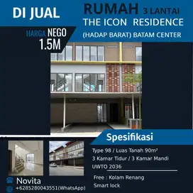 Rumah 3 Lantai Standard Developer THE ICON  RESIDENCE (Hadap Barat) Ba