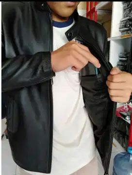 Jaket Kulit Asli Pria Losban Polos 100% Asli Kulit Domba Premium