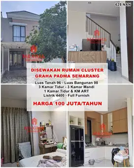 Rumah sewa graha padma full furnished