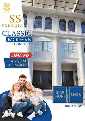 Ruko Mewah Inti Kota SS Polonia Classic Modern