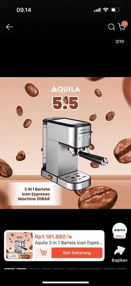 Aquila 3 in 1 Barista Icon Espresso Machine 20bar Cm200