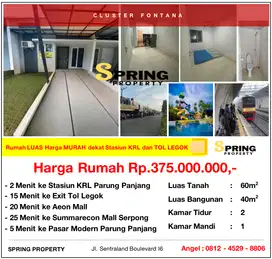 Rumah Murah Cluster The River Siap Huni Dekat Stasiun Parung Panjang