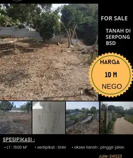 kavling pinggir jalan bu di BSD Serpong cocok buat usaha pom bensin