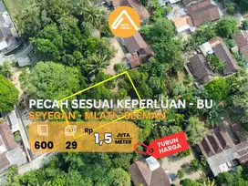 Turun Harga Tanah Seyegan Mlatai Pecah Sesuai Keperluan
