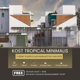 Kost Indent Design Tropical Minimalist Hanya 3 Menit Kampus UMM Malang