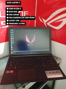 ACER ASPIRE 3 AMD RYZEN DUAL VGA MULUS LIKE NEW