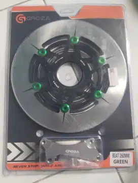 Disk Brake + Braket Beat 260 MM Warna Green