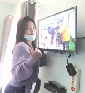 pasang & jual bracket buat gantungan tv led lcd di tembok rapih nyaman