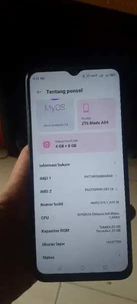 Hp zte blade a54 ram4+8/64
