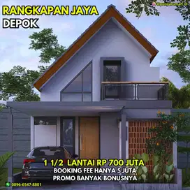 Rumah Dijual Dengan Mezzannine dan Rufftop Pancoran Mas Depok 700 Juta