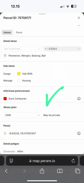 tanah kontrak termurah di pinggir jalan utama prerenan