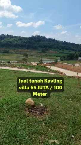 Jual cepat tanah Kavling villa 65 JUTA / 100 Meter bogor timur