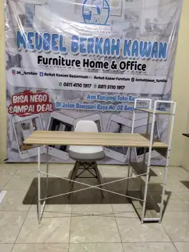 Ready Set Meja Kursi Belajar Model Minimalis Terbaru Warna Cream
